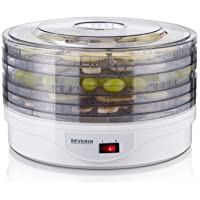 SEVERIN OD 2940 Deshidratador Automático de Frutas con 5 Cestas Ajustables- 250 W- Blanco